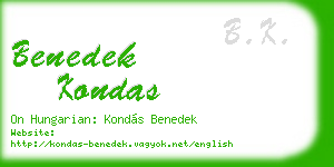 benedek kondas business card