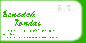 benedek kondas business card